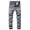 Mid Waisted Jeans Fashionable Slim Fit Men's Jeans Straight Pants